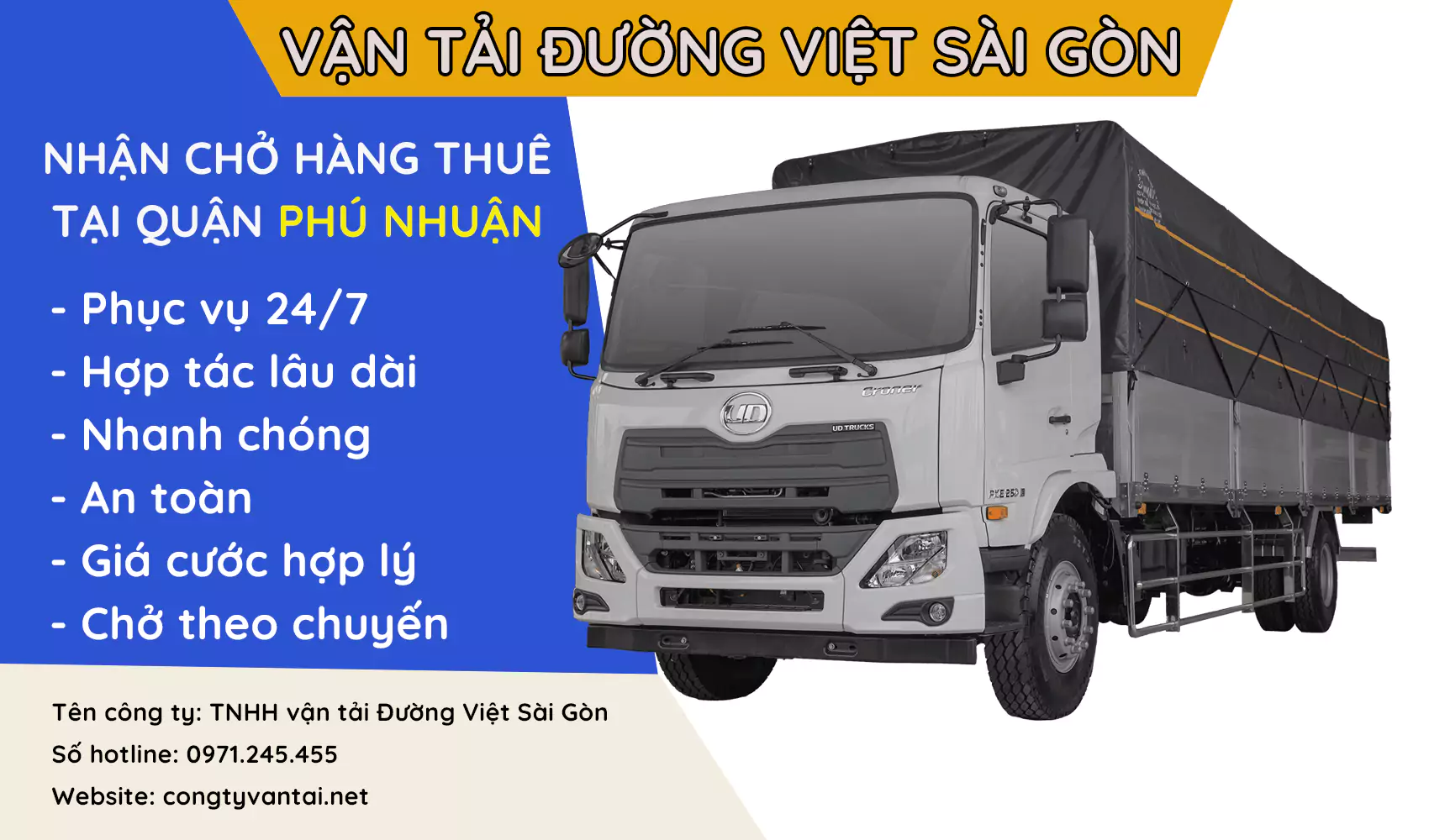 Dịch vụ xe tải nhận chở hàng thuê giá rẻ tại Quận Phú Nhuận