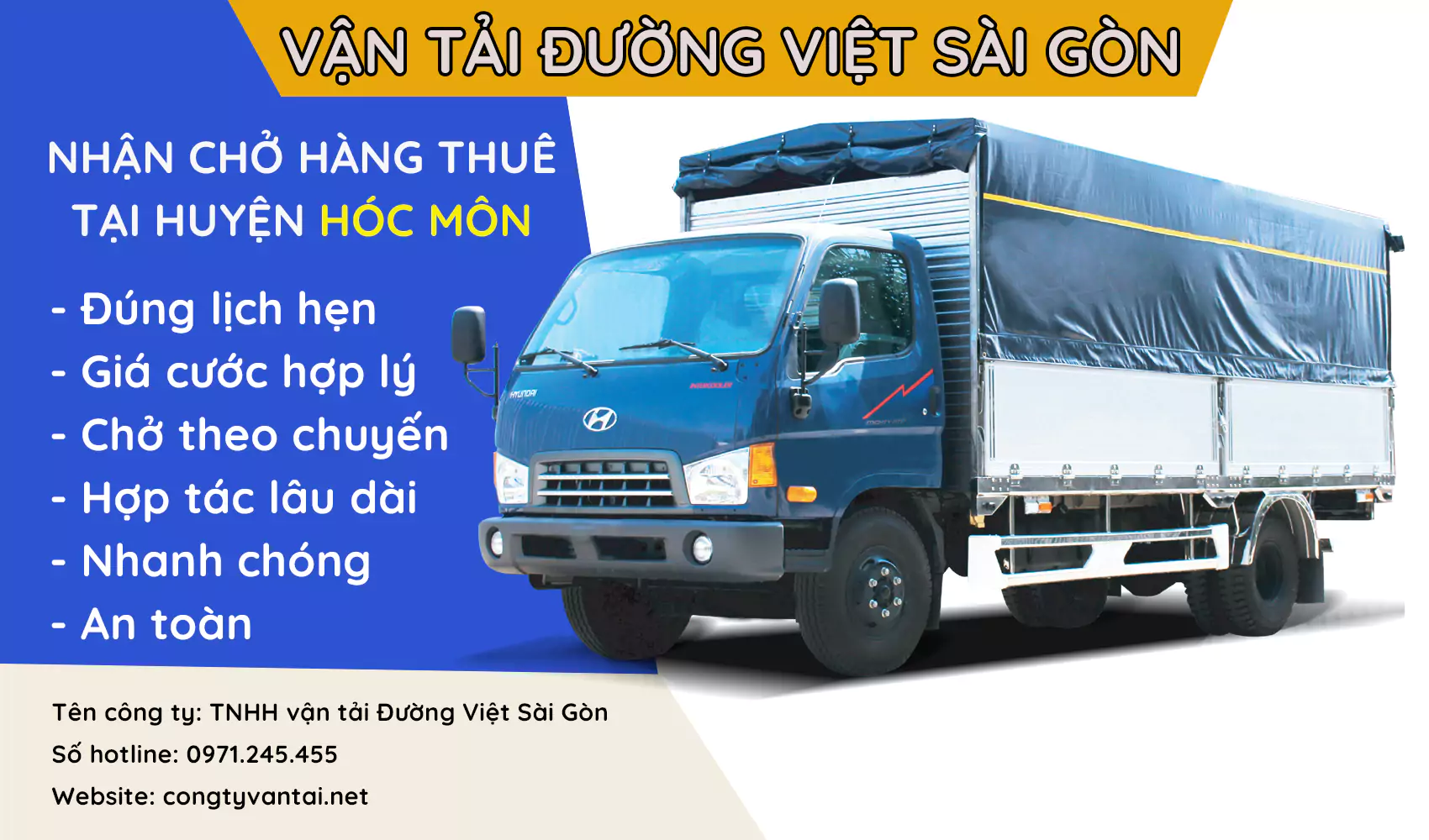 Dịch vụ xe tải nhận chở hàng thuê giá rẻ tại Huyện Hóc Môn