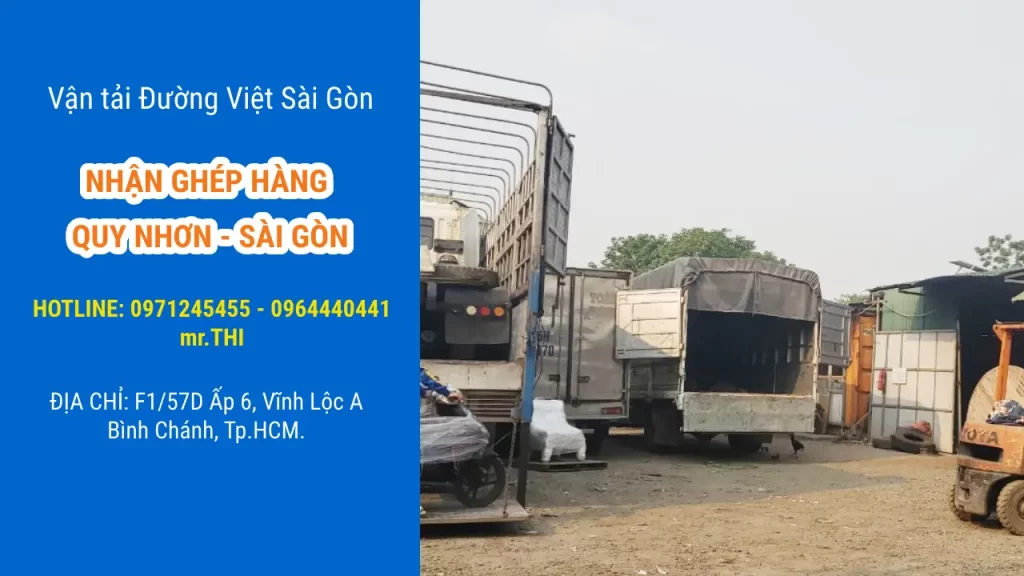 Nhận chở hàng ghép từ Quy Nhơn đi TPHCM giá rẻ bằng xe tải