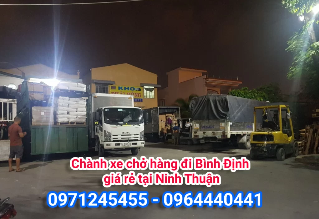 Chành xe chở hàng đi Bình Định giá rẻ tại Ninh Thuận