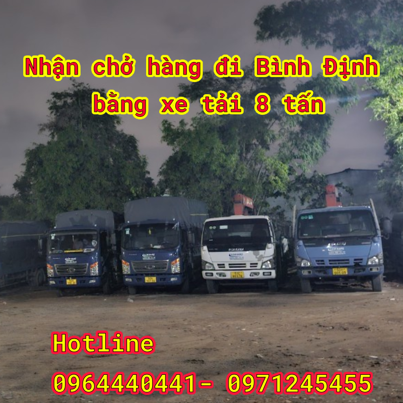 Nhận chở hàng đi Bình Định bằng xe tải 8 tấn