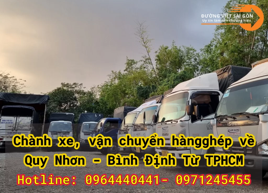 Chành xe, vận chuyển hàng ghép về Quy Nhơn - Bình Định Từ TPHCM