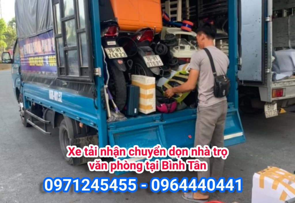 Xe tải nhận chuyển dọn nhà trọ, văn phòng tại Bình Tân