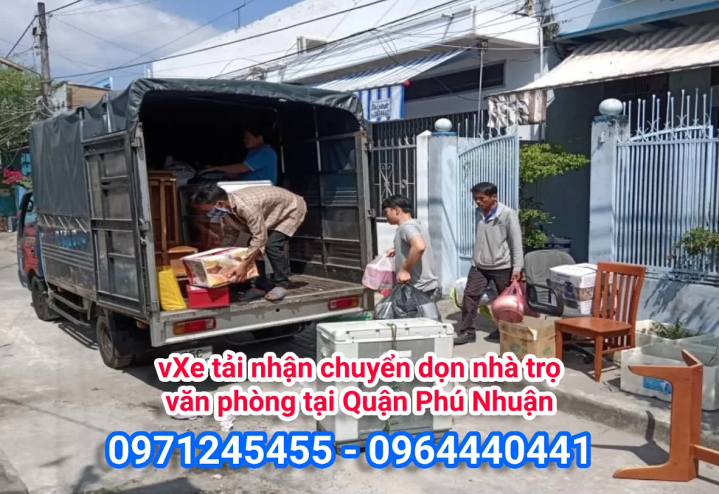 Xe tải nhận chuyển dọn nhà trọ, văn phòng tại Quận Phú Nhuận